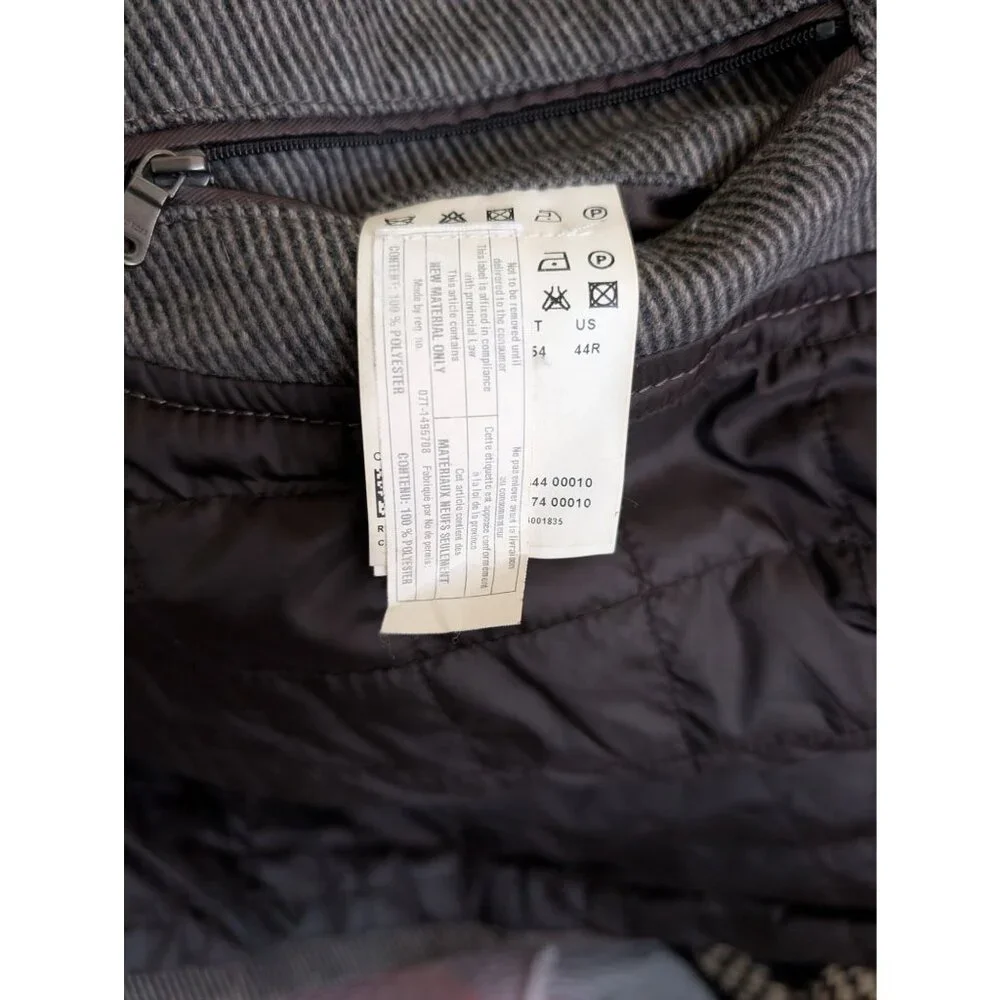 Hugo Boss Mens 44R Colbert Wool Blend Field Jacket Grey Tweed Epaulets - Picture 12 of 13